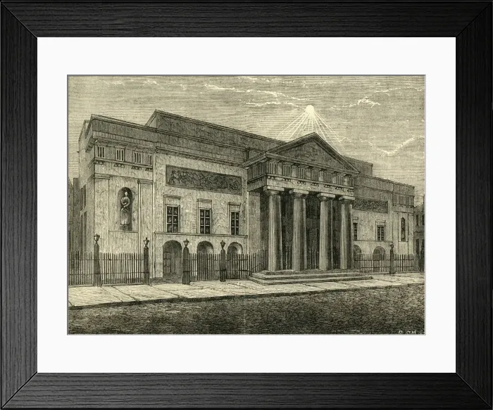 Framed Print : Covent Garden Theatre: Front in 1850, (1881). Creator: Unknown Framed Print : Covent Garden Theatre: Front in 1850, (1881). Creator: Unknown