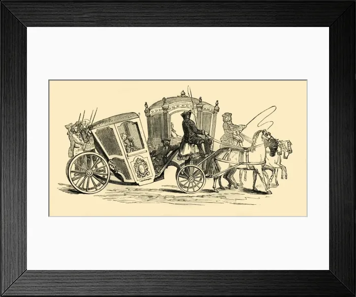 Framed Print : Coaches: Reign of Queen Anne, (1881). Creator: Unknown Framed Print : Coaches: Reign of Queen Anne, (1881). Creator: Unknown