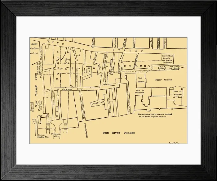 Framed Print : Plan of a Portion of Westminster Between 1734 and 1748 - Before the Erection of Framed Print : Plan of a Portion of Westminster Between 1734 and 1748 - Before the Erection of
