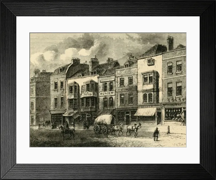Framed Print : The Borough, High Street, in 1825, (c1878). Creator: Unknown Framed Print : The Borough, High Street, in 1825, (c1878). Creator: Unknown