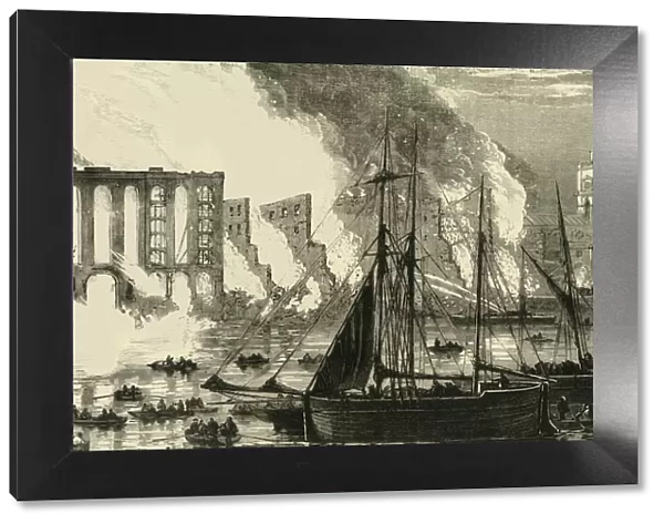 The Great Fire at Cottons Wharf Tooley Street, 1861, (c1878). Creator: Unknown