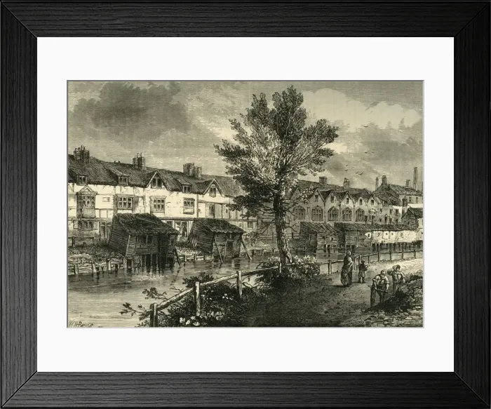 Framed Print : Old Houses in London Street, Dockhead, about 1810, (c1878). Creator: Unknown Framed Print : Old Houses in London Street, Dockhead, about 1810, (c1878). Creator: Unknown