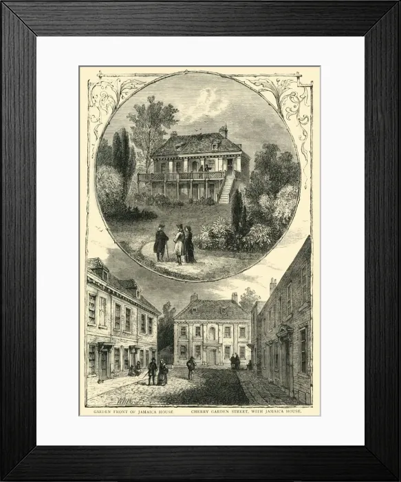Framed Print : Jamaica House, 1826, (c1878). Creator: Unknown Framed Print : Jamaica House, 1826, (c1878). Creator: Unknown