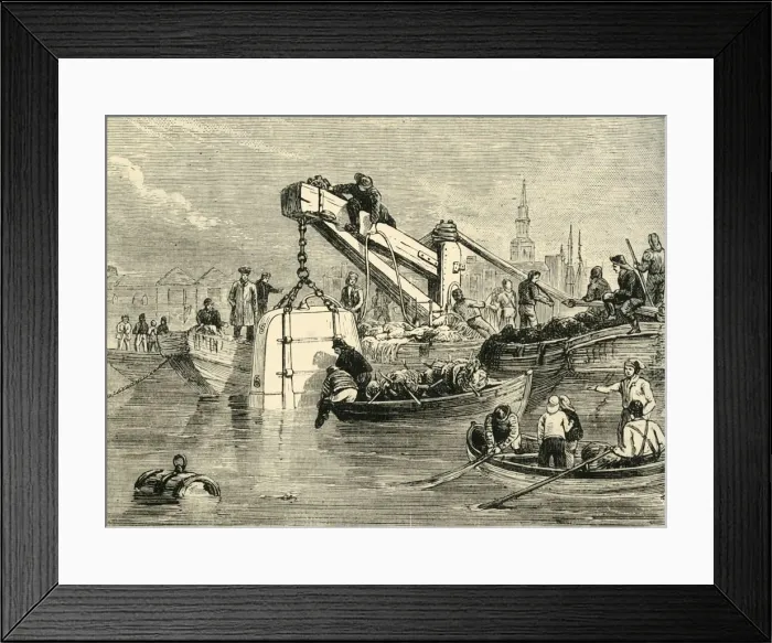 Framed Print : Diving-Bell Used in the Construction of the Thames Tunnel, (c1878). Creator: Unknown Framed Print : Diving-Bell Used in the Construction of the Thames Tunnel, (c1878). Creator: Unknown