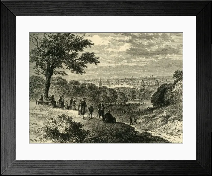 Framed Print : View from One-Tree Hill, Greenwich Park, in 1846, (c1878). Creator: Unknown Framed Print : View from One-Tree Hill, Greenwich Park, in 1846, (c1878). Creator: Unknown
