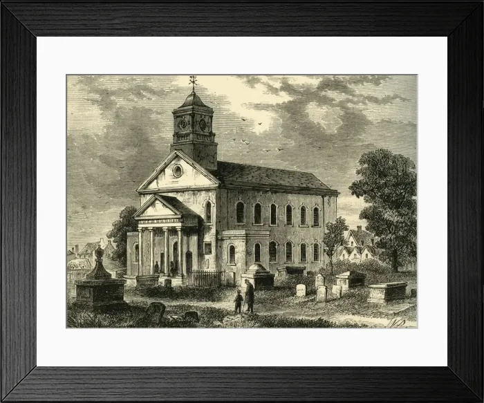 Framed Print : Old Newington Church in 1866, (c1878). Creator: Unknown Framed Print : Old Newington Church in 1866, (c1878). Creator: Unknown