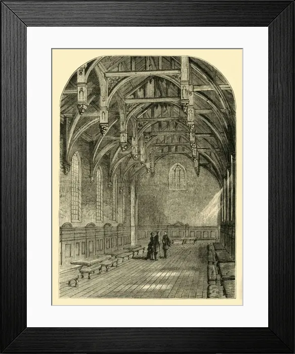 Framed Print : Interior of the Great Hall, Lambeth Palace, 1800, (c1878). Creator: Unknown Framed Print : Interior of the Great Hall, Lambeth Palace, 1800, (c1878). Creator: Unknown
