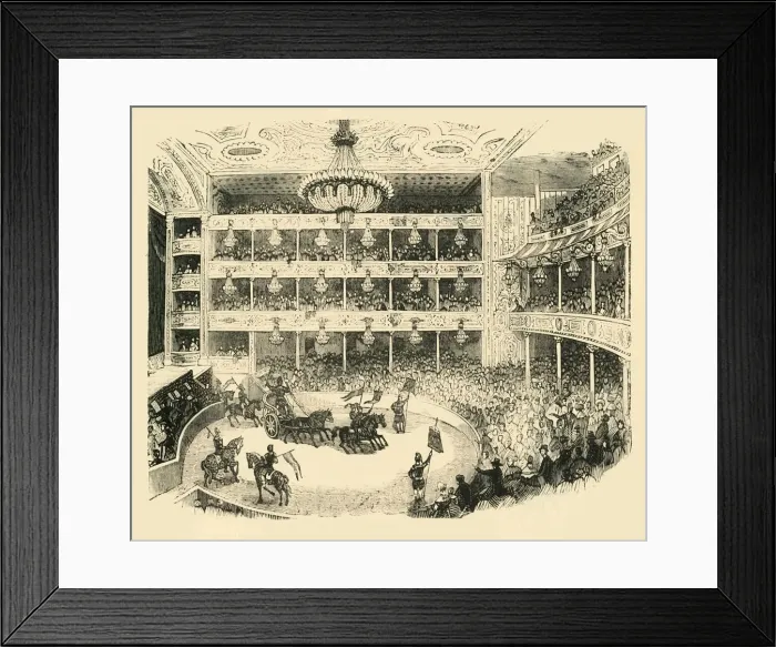 Framed Print : Interior of Astleys Amphitheatre in 1843, (c1878). Creator: Unknown Framed Print : Interior of Astleys Amphitheatre in 1843, (c1878). Creator: Unknown