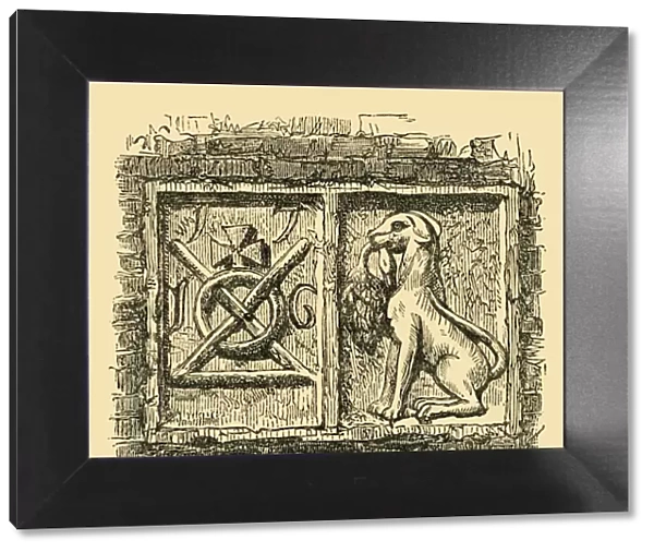 Old Sign of the Dog and Duck. (c1878). Creator: Unknown