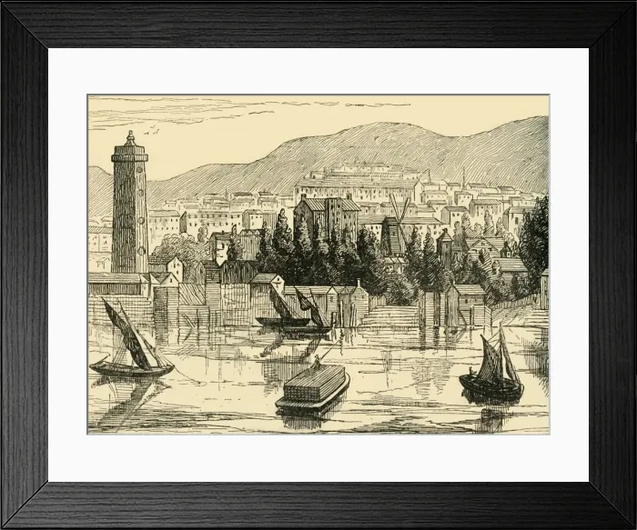 Framed Print : The South Side of the Thames, Taken from Adelphi Terrace, 1770, (c1878). Creator: Unknown Framed Print : The South Side of the Thames, Taken from Adelphi Terrace, 1770, (c1878). Creator: Unknown