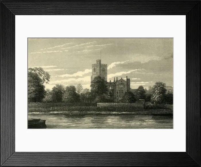 Framed Print : Fulham Church, from the Thames, (c1878). Creator: Unknown Framed Print : Fulham Church, from the Thames, (c1878). Creator: Unknown