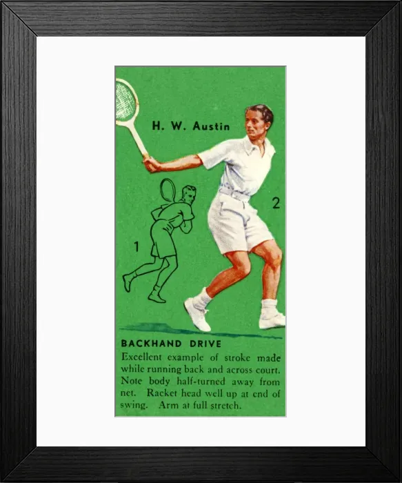 Framed Print : H. W. Austin - Backhand Drive, c1935. Creator: Unknown Framed Print : H. W. Austin - Backhand Drive, c1935. Creator: Unknown