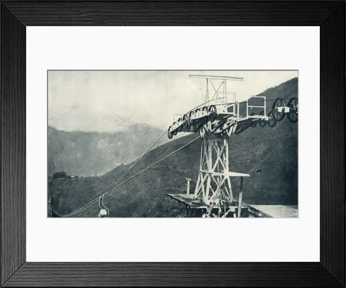 Framed Print : A View on a Rope Railway, or Ropeway, 1922. Creator: Unknown Framed Print : A View on a Rope Railway, or Ropeway, 1922. Creator: Unknown