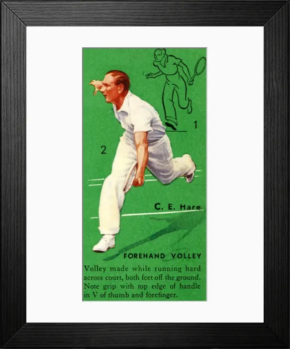 Framed Print : C. E. Hare - Forehand Volley, c1935. Creator: Unknown Framed Print : C. E. Hare - Forehand Volley, c1935. Creator: Unknown