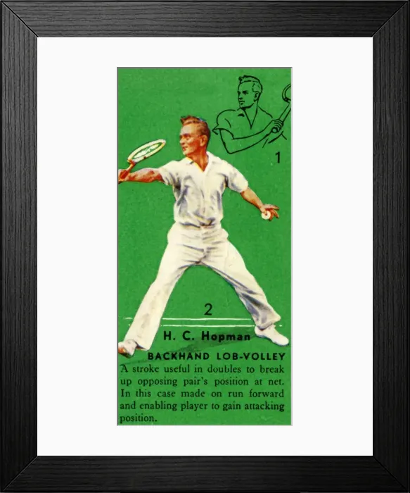 Framed Print : H. C. Hopman - Backhand Lob-Volley, c1935. Creator: Unknown Framed Print : H. C. Hopman - Backhand Lob-Volley, c1935. Creator: Unknown