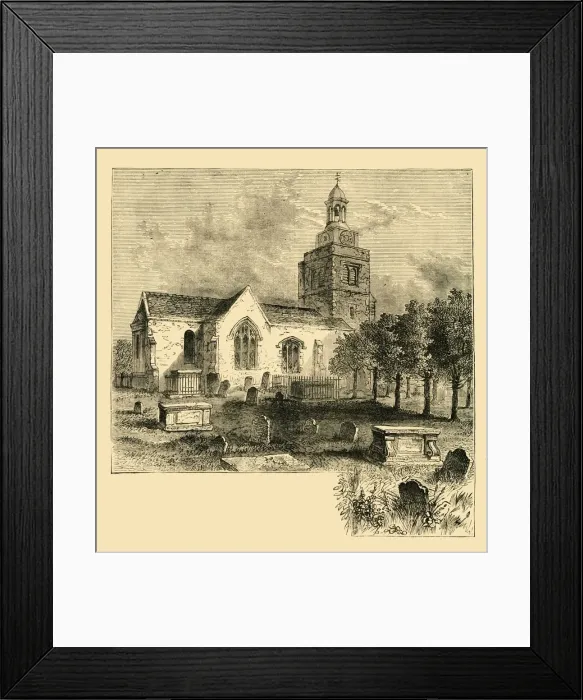 Framed Print : Hammersmith Parish Church, in 1820, (c1878). Creator: Unknown Framed Print : Hammersmith Parish Church, in 1820, (c1878). Creator: Unknown