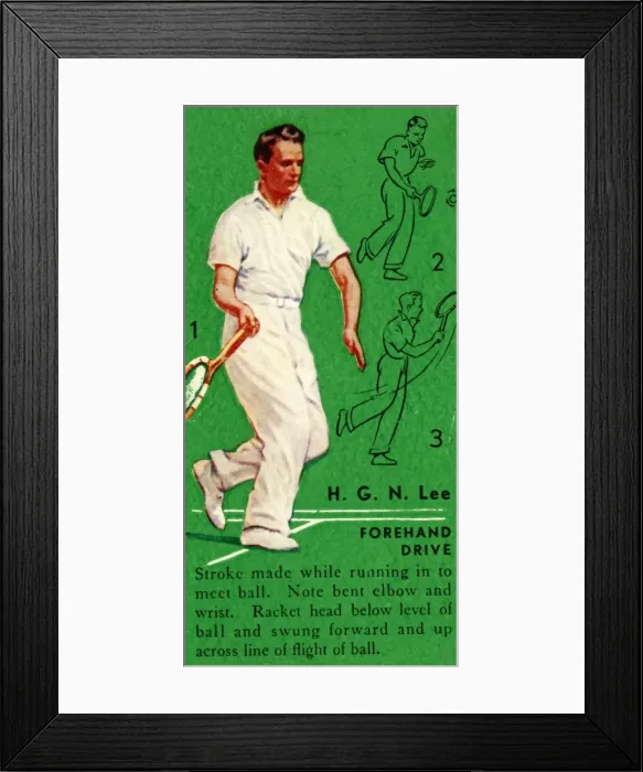 Framed Print : H. G. N. Lee - Forehand Drive, c1935. Creator: Unknown Framed Print : H. G. N. Lee - Forehand Drive, c1935. Creator: Unknown