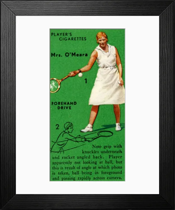 Framed Print : Mrs. O Meara - Forehand Drive, c1935. Creator: Unknown Framed Print : Mrs. O Meara - Forehand Drive, c1935. Creator: Unknown