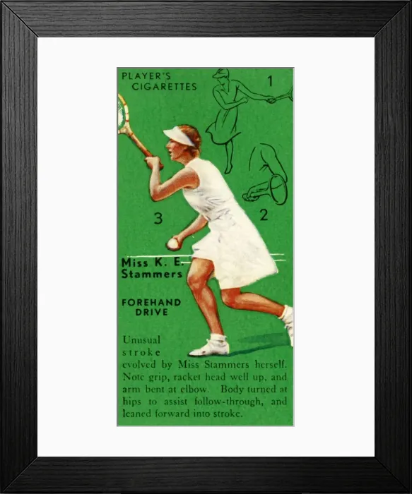 Framed Print : Miss K. E. Stammers - Forehand Drive, c1935. Creator: Unknown Framed Print : Miss K. E. Stammers - Forehand Drive, c1935. Creator: Unknown