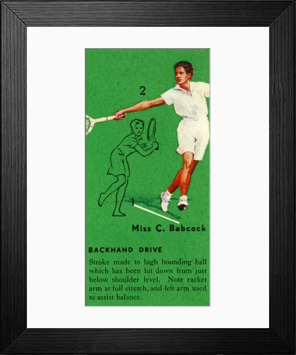 Framed Print : Miss C. Babcock - Backhand Drive, c1935. Creator: Unknown