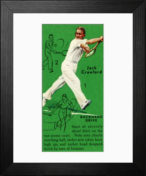 Framed Print : Jack Crawford - Backhand Drive, c1935. Creator: Unknown Framed Print : Jack Crawford - Backhand Drive, c1935. Creator: Unknown