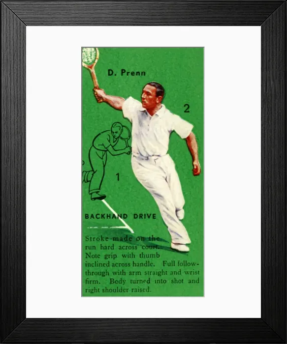 Framed Print : D. Prenn - Backhand Drive, c1935. Creator: Unknown Framed Print : D. Prenn - Backhand Drive, c1935. Creator: Unknown