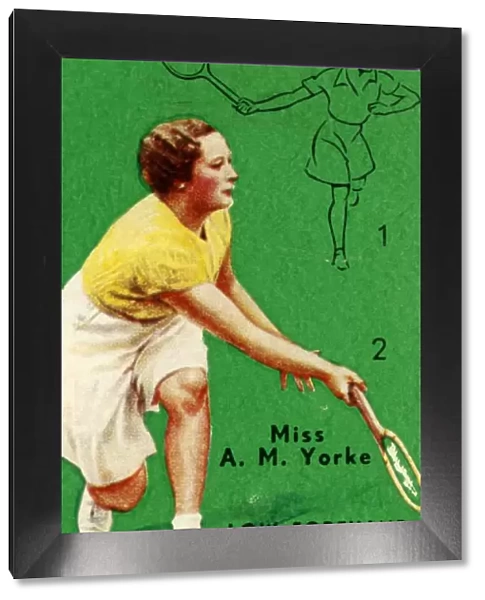 Miss A. M. Yorke - Low Forehand Volley, c1935. Creator: Unknown