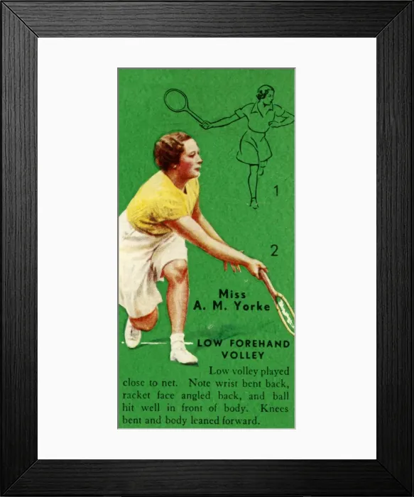 Framed Print : Miss A. M. Yorke - Low Forehand Volley, c1935. Creator: Unknown Framed Print : Miss A. M. Yorke - Low Forehand Volley, c1935. Creator: Unknown