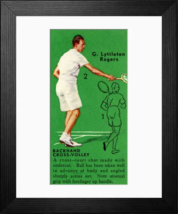 Framed Print : G. Lyttleton Rogers - Backhand Cross-Volley, c1935. Creator: Unknown Framed Print : G. Lyttleton Rogers - Backhand Cross-Volley, c1935. Creator: Unknown