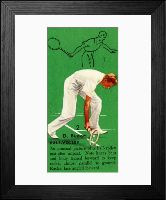 Framed Print : D. Budge - Half-Volley, c1935. Creator: Unknown Framed Print : D. Budge - Half-Volley, c1935. Creator: Unknown
