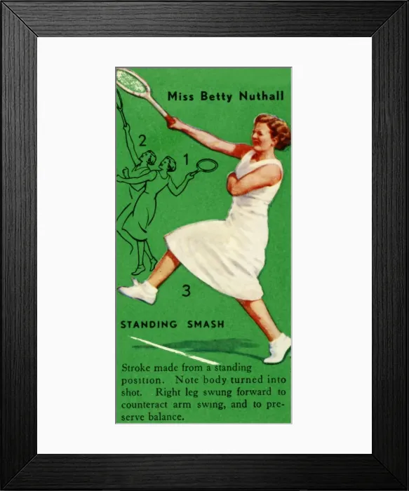 Framed Print : Miss Betty Nuthall - Standing Smash, c1935. Creator: Unknown Framed Print : Miss Betty Nuthall - Standing Smash, c1935. Creator: Unknown