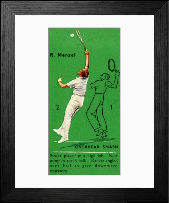 Framed Print : R. Menzel - Overhead Smash, c1935. Creator: Unknown