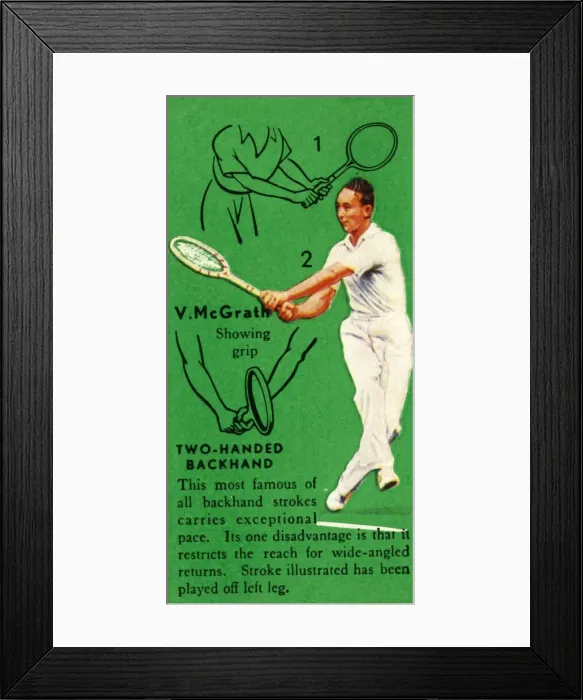 Framed Print : V. McGrath - Two-Handed Backhand, c1935. Creator: Unknown Framed Print : V. McGrath - Two-Handed Backhand, c1935. Creator: Unknown
