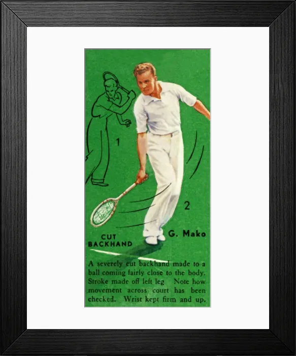 Framed Print : G. Mako - Cut Backhand, c1935. Creators: Gene Mako, Unknown Framed Print : G. Mako - Cut Backhand, c1935. Creators: Gene Mako, Unknown