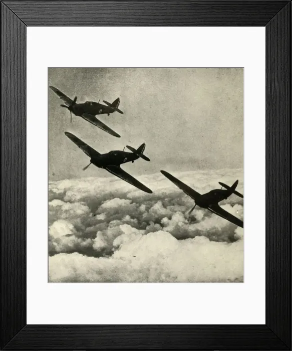 Framed Print : Hurricanes Over France, 1939-1940, (1941). Creator: Unknown Framed Print : Hurricanes Over France, 1939-1940, (1941). Creator: Unknown