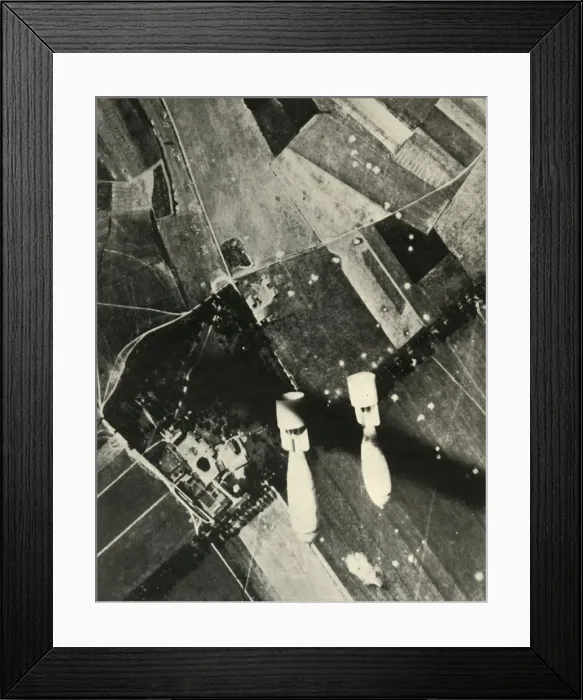 Framed Print : More British Bombs on an Enemy-Held Aerodrome, 1939-1940, (1941). Creator: Unknown Framed Print : More British Bombs on an Enemy-Held Aerodrome, 1939-1940, (1941). Creator: Unknown