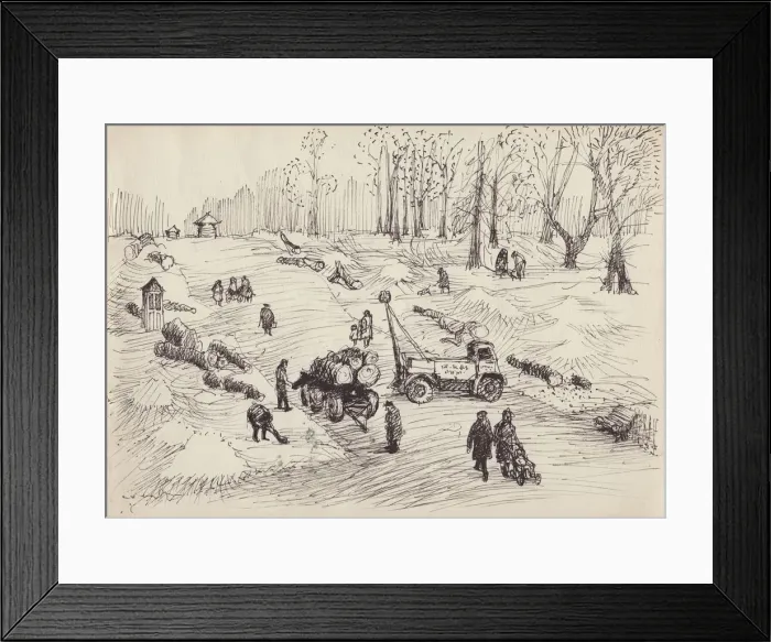 Framed Print : Tree-felling, c1950. Creator: Shirley Markham Framed Print : Tree-felling, c1950. Creator: Shirley Markham
