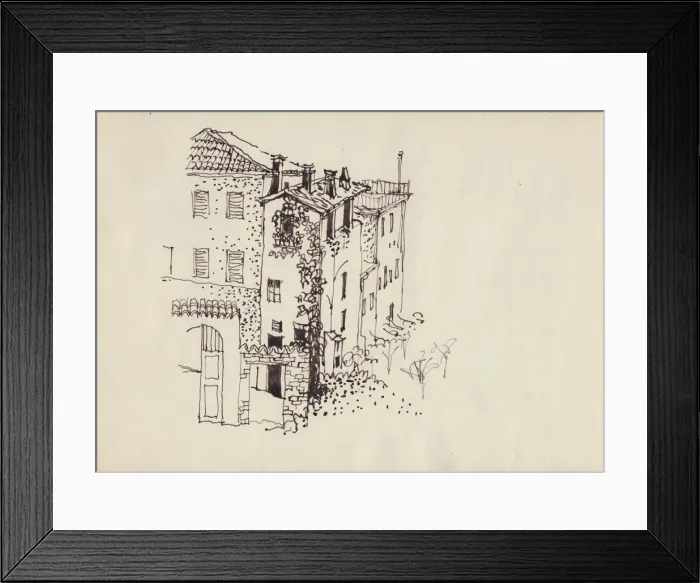 Framed Print : House with mansard roof, Italy, c1950. Creator: Shirley Markham Framed Print : House with mansard roof, Italy, c1950. Creator: Shirley Markham