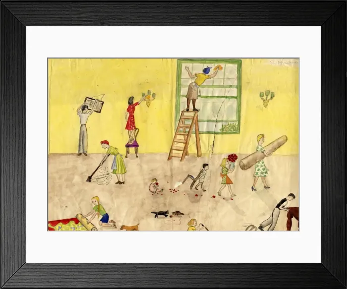 Framed Print : Spring cleaning, 1944. Creator: Shirley Markham Framed Print : Spring cleaning, 1944. Creator: Shirley Markham