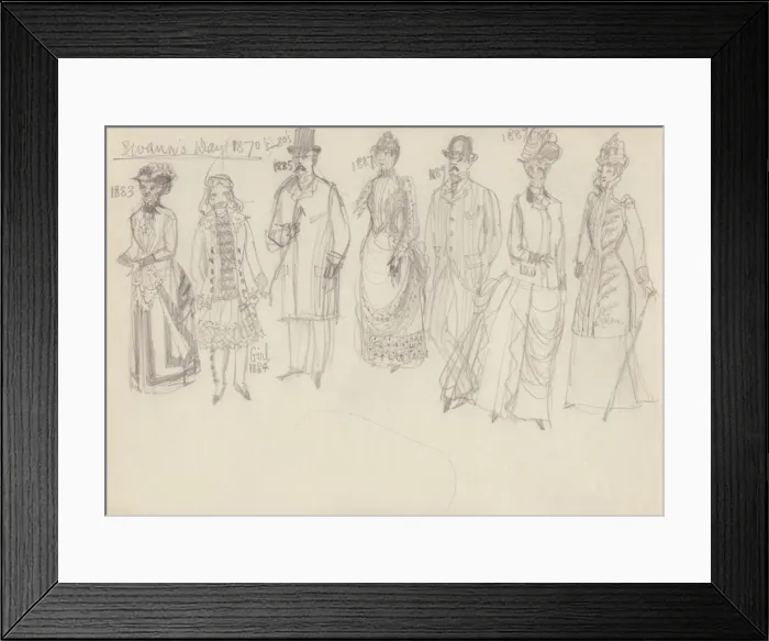 Framed Print : Historical costume, c1950. Creator: Shirley Markham