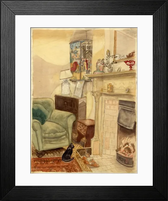 Framed Print : Fireside scene, c1950. Creator: Shirley Markham Framed Print : Fireside scene, c1950. Creator: Shirley Markham