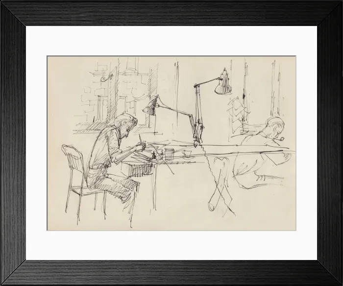 Framed Print : Graphic design studio, c1950. Creator: Shirley Markham Framed Print : Graphic design studio, c1950. Creator: Shirley Markham