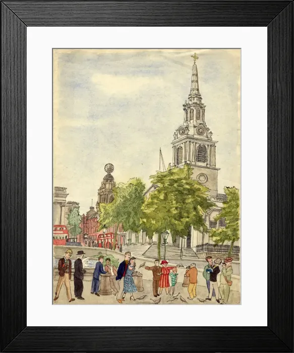 Framed Print : Trafalgar Square, London, 1948. Creator: Shirley Markham Framed Print : Trafalgar Square, London, 1948. Creator: Shirley Markham