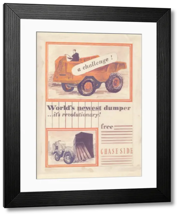 Framed Print : Worlds newest dumper, c1950. Creator: Shirley Markham Framed Print : Worlds newest dumper, c1950. Creator: Shirley Markham