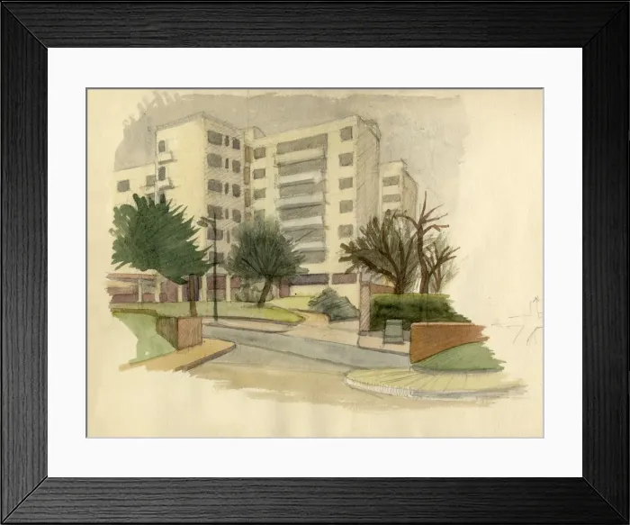 Framed Print : Modern buildings, London, c1950. Creator: Shirley Markham Framed Print : Modern buildings, London, c1950. Creator: Shirley Markham