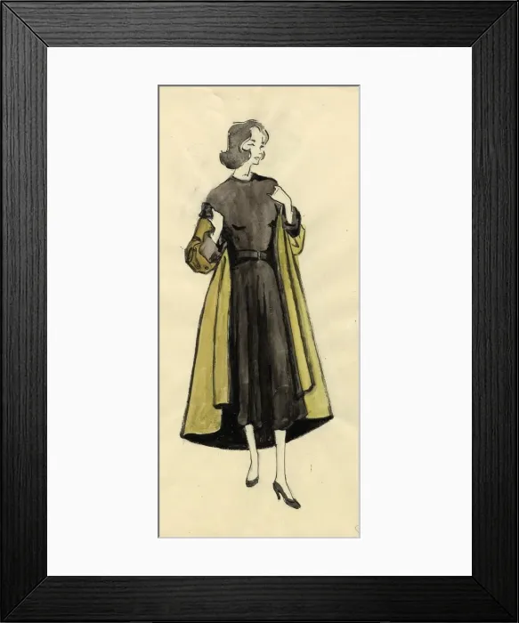 Framed Print : Woman in olive coat, c1950. Creator: Shirley Markham Framed Print : Woman in olive coat, c1950. Creator: Shirley Markham