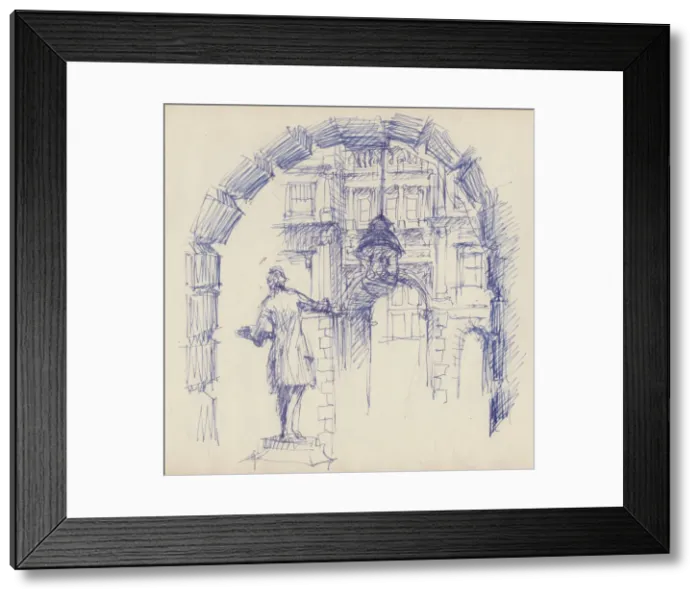 Framed Print : Statue of Joshua Reynolds at the Royal Academy, London, c1950. Creator: Shirley Markham Framed Print : Statue of Joshua Reynolds at the Royal Academy, London, c1950. Creator: Shirley Markham