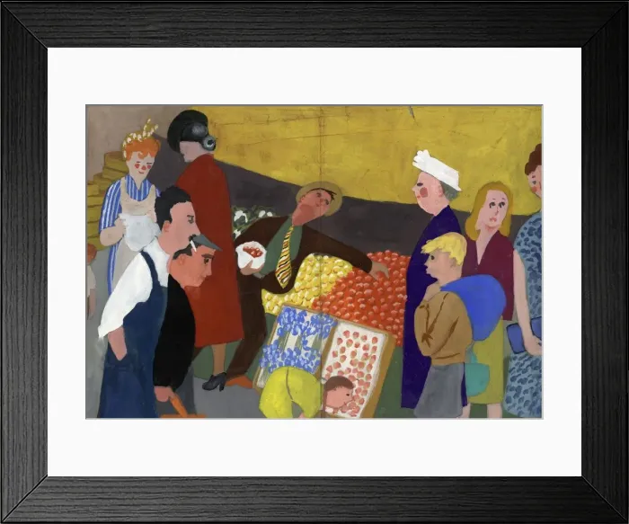 Framed Print : Market scene, c1950. Creator: Shirley Markham Framed Print : Market scene, c1950. Creator: Shirley Markham