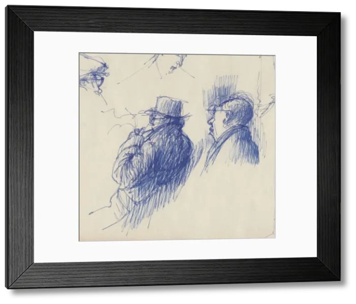 Framed Print : Studies, men in hats, c1950. Creator: Shirley Markham Framed Print : Studies, men in hats, c1950. Creator: Shirley Markham