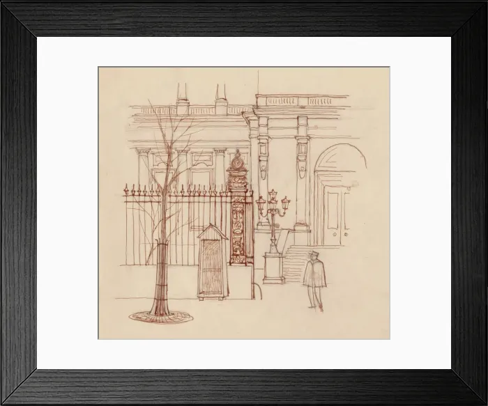 Framed Print : Gendarme outside classical building, Paris, 1951. Creator: Shirley Markham Framed Print : Gendarme outside classical building, Paris, 1951. Creator: Shirley Markham